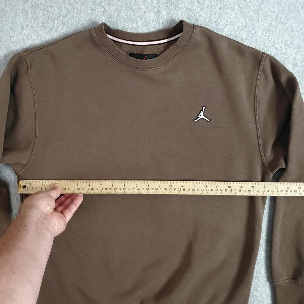 Nike Jordan Sweatshirt Mens Small Brown Fleece Crew Jumpman Logo DQ7520-274